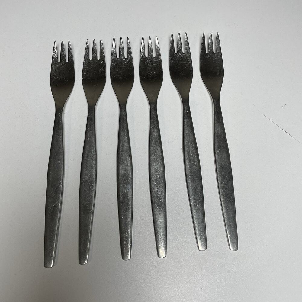 6 Gense FOCUS Satin 18-8 Stainless SWEDEN Flatware Dinner Forks 8” MCM